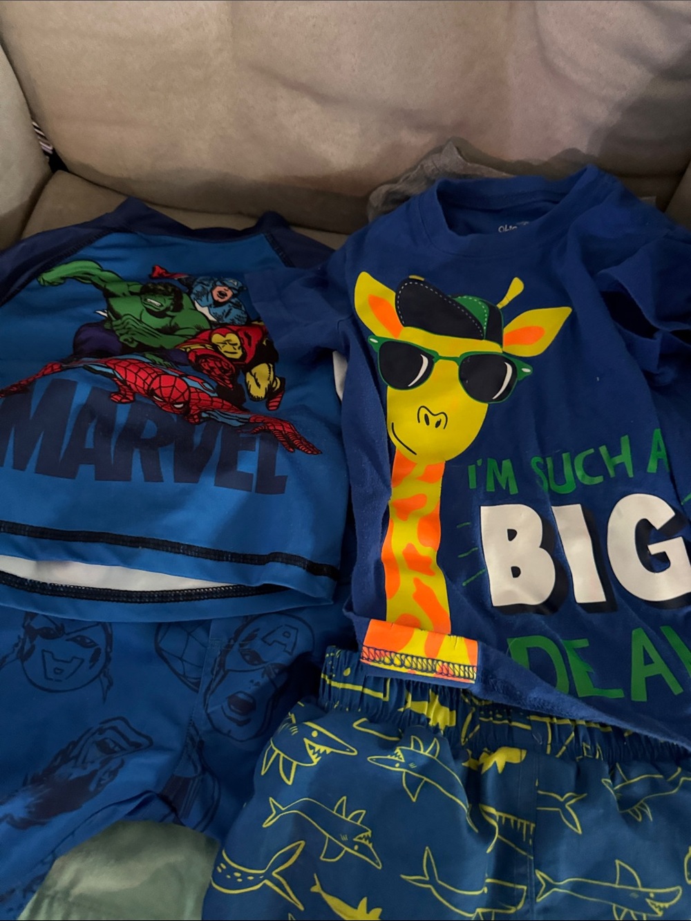 Lot 10 24 mo-2t marvel swimsuit shirts shorts dinosaurs etc